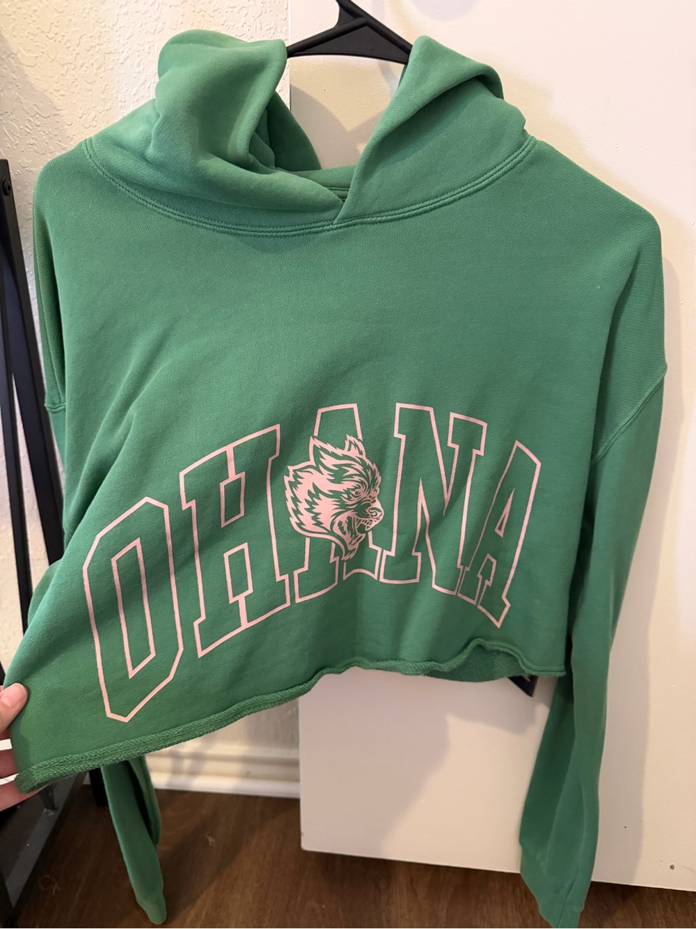 Green Darc Sport OHNA Cropped Hoodie with Mascot Graphic